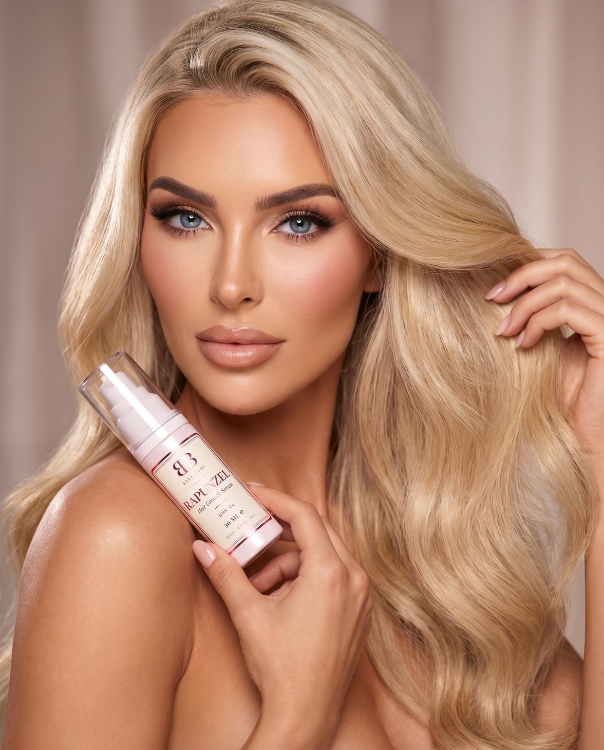 Rapunzel Hair Growth Serum in use